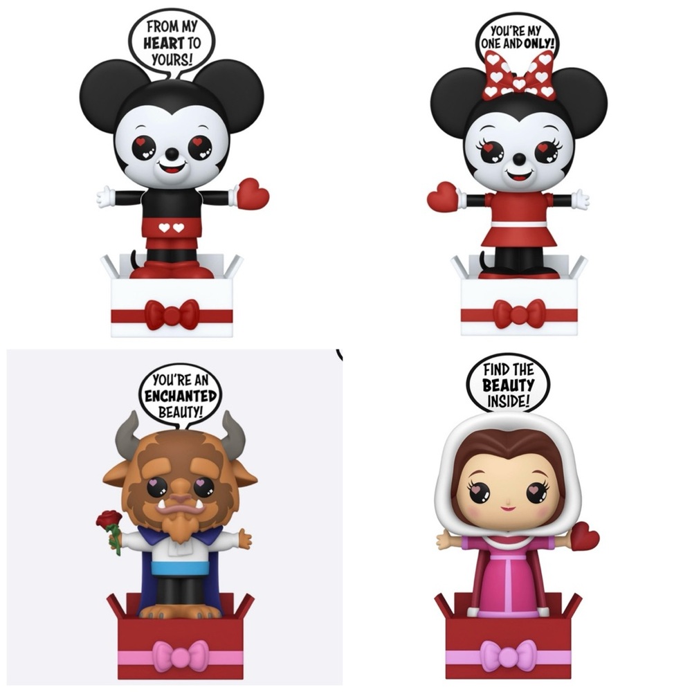 4 Funko Popsies: Vinyl Pop-Up Figures - Disney - Valentine's Day
